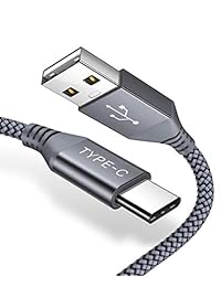 JSAUX - Cable USB tipo C (paquete de 2 unidades, 2 unidades, USB-C a USB 2.0, carga rápida, cable de nailon trenzado USB C para Samsung Galaxy S9 S8 Plus Note 8, Google Pixel XL, Moto Z Z2, LG V30 V20 G5 G6, otros dispositivos USB C)