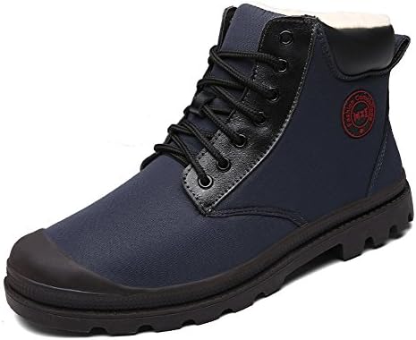 Yahao Men's Warm Water-Repellent Snow Boots with Fur,Comfy Insulated Lightweight Winter Shoes