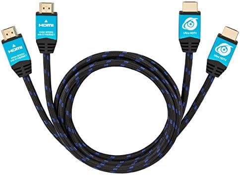 Ultra HDTV 4K HDMI Cable 2x 3.2 Feets | HDMI 2.0b, 4K at full 60Hz (no "stuttering"), 18Gbps, HDR, 3D
