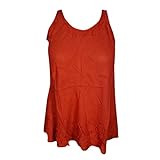 Mogul Interior Womens Tank Top Embroidered Red Sleeveless Beautiful Hippie topXS