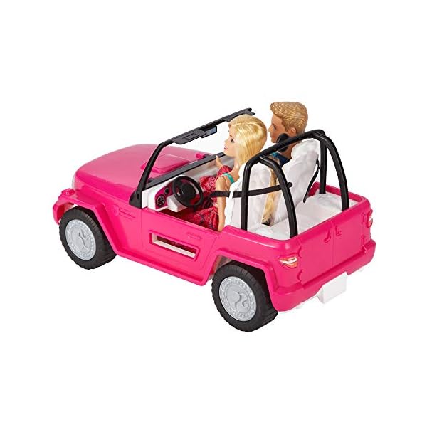 Barbie - Muñeco Ken y muñeca Barbie con su coche de playa, coche muñeca (Mattel CJD12) - Chollos Shop