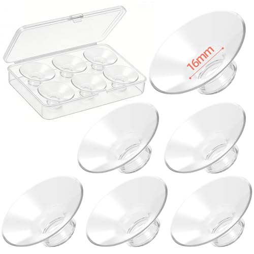 Breast Pump Flange Inserts 6PCS Wide Mouth 16mm, Liquid Silicone Flange Insert for 24mm Shields, Soft Comfort Pumping Inserts Compatible with Momcozy Spectra Medela Elvie Eufy, with Storage Case