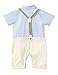 HeMarIsle HMD Baby Boy Gentleman White Shirt Bowtie Tuxedo Onesie Jumpsuit Overall Romper（0-18M） … (Blue, 70(3-6 Month))