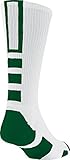 Twin City Baseline 2.0 Sports Sock, White/Dark Green, MD 