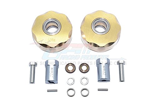 Axial SCX10 & SCX10 II Upgrade Parts Brass Pendulum Wheel Knuckle Axle Weight + 21mm Hex Adapter - 1Pr Set
