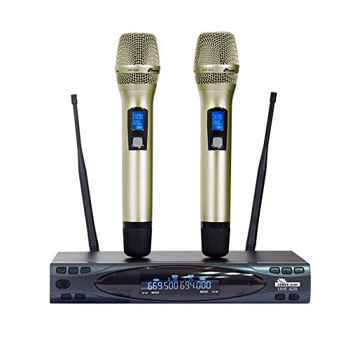 IDOLPRO 1300W Professional Home Karaoke System With Dual Channel Wireless Microphones And Red Cherry Wood 10" Speakers - FREE Speaker Cables - Thumbnail 5