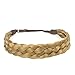 DIGUAN 5 Strands Synthetic Hair Braided Headband Classic Chunky Wide Plaited Braids Elastic Stretch Hairpiece Women Girl Beauty accessory, 56g (#Honey Blonde)