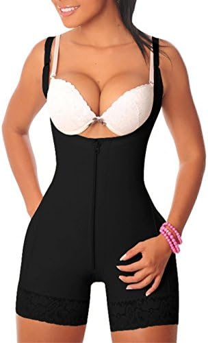 Arllision Colombia Style Open Bust Bodysuit Women Slimming Bodysuit With Zipper (L, Black 905)