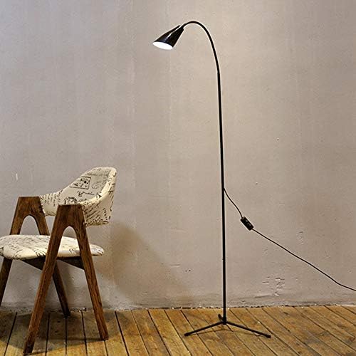 ELINKUME Dimmable LED Floor Lamp Double Color Temperture LED Standing Lamp Modern Unique Style Perfect for Study/Bedroom/Living Room (Black, USB Plug, 6V)