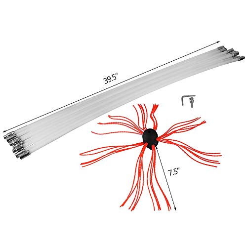 VEVOR Chimney Sweep Kit 26FT Length, Chimney Brush Kit with 8 Nylon