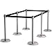 Goplus 6Pcs Stanchion Post, Stainless Steel Stanchions with 6.5' Retractable Belt, Posts Queue Pole, 35
