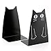 TOBSON Cute Cat Heavy Duty Bookend Nonskid Bookends Art Decoration,A Pairs(Black)