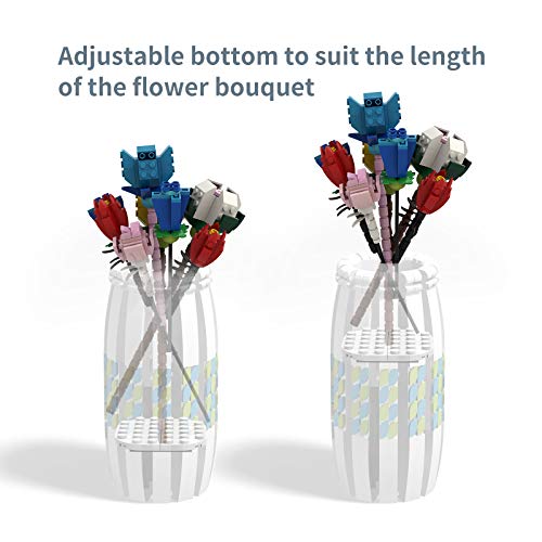 Vase for Lego Flower Bouquet 10280 Building Kit,A Unique Flower