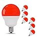JandCase LED Red Light Bulbs, 5W(40W Incandescent Equivalent), E12 Base, G14 Globe Bulbs for Decorative Lighting, 6 Pack