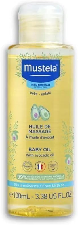 Mustela Baby Oil Nourishing Massage Oil 100ml Gentle Hydration for Babies