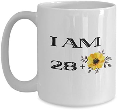 I'm 28 + Happy 29th Birthday Mug 1988 Middle Finger - Funny Birthday Party Decorations 29 years old Gift - Coffee Mug Tea Cup Funny Novelty Ceramic Gi