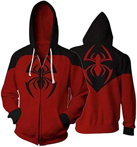 GERGER BO Men's 3D Digital Print Spiderman Pullover Hoodie Hooded Casual Sweatshirt