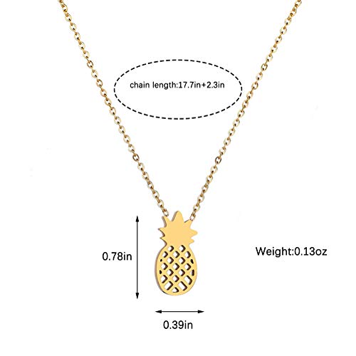 Zealmer Women 18K Gold Plated Hollow Pineapple Pendant Necklace