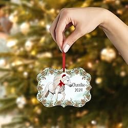 White Scottish Highland Pony Christmas Ornament