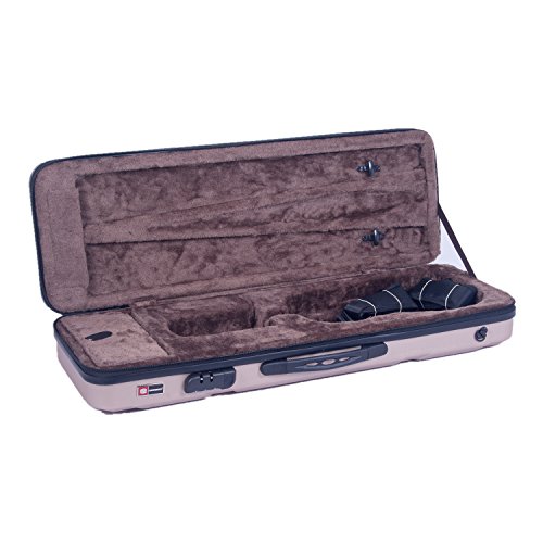 image for Crossrock CRA400VFCH 4/4 Full Size Violin Case, Zippered ABS Molded Ba