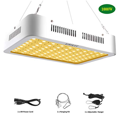 KOWEKAST Newest 1000w LED Plant Grow Light，with Adjustable Rope， Sunlike Full Spectrum LED Plant Grow Lamp for Indoor Plants Seeding Veg and Flower Commercial Planting (100Pcs 10W LEDs)