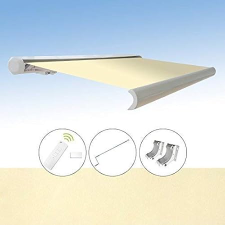 Alu Markise Gelenkarmmarkise Sonnenschutz 3x2 5m Polyester Creme