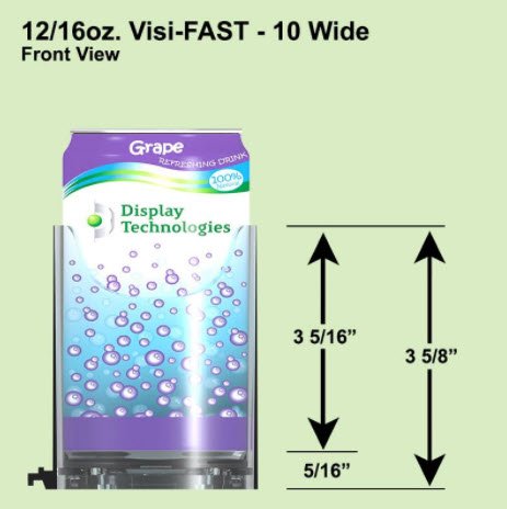 Display Technologies, LLC 12/16oz. Visi-Fast Pusher Glide - 6 Pack