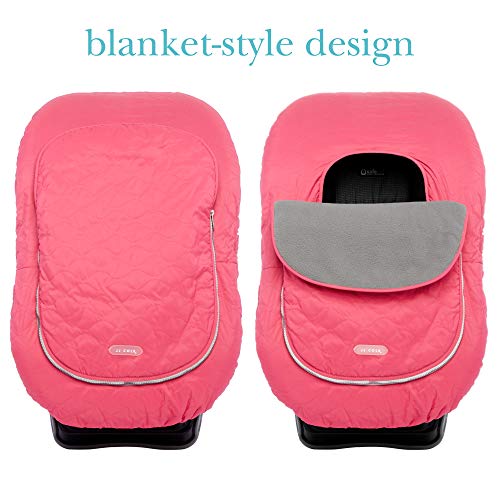JJ Cole Car Seat Cover, Bright Pink Sassy Wave