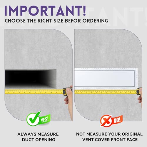 8x30 Air Vent Covers, Flush Wall Vent Covers Ceiling Vent Cover for Home | Heavy Duty Steel,Flush Mount,Paintable,Durable,Rustproof,Modern,Quiet,Easy Cleaning,Fixed,Screw Mount,for Home Renovator