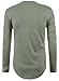 JOKHOO Mens Long Sleeve Hipster Hip Hop Basic Curved Hem T Shirt Grey Small