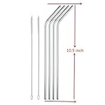 Stainless Steel Straws, GABONE Reusable Ultra Long 10.5 inch Metal Drinking Straws Fits all 20 30oz Cups Yeti Ozark Trail Rtic Tumblers + 2 Cleaning Brush (10.5 in - set of 4)