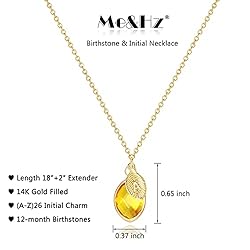 14K Gold Filled A Initial Necklace with November