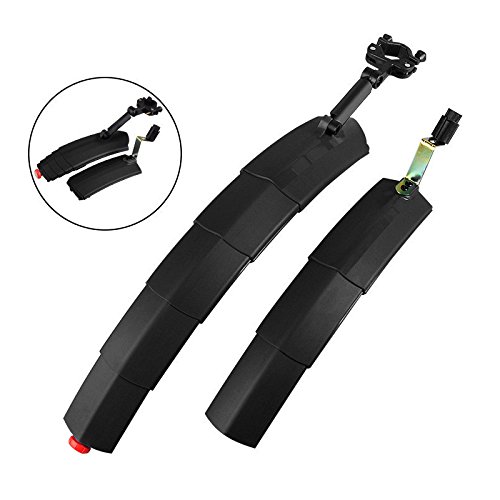 TANCHEN Mountain Cycling Front Rear LED Mudguard Set Foldable Bicycle Bike Fender Quick Release