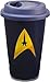 Vandor 80351 Star Trek 12 oz Double Wall Ceramic Travel Mug with Silicone Lid, Blue and Yellow