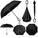 Rainlax Inverted Umbrella Double Layer Windproof UV Protection Reverse Folding Umbrellas for Car Rain Outdoor With C-Shaped Handle