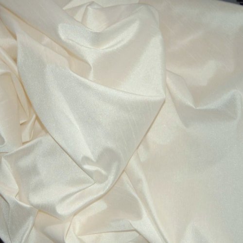 FAUX SILK DUPIONI FABRIC POLY DUPION IVORY (BY THE YARD)