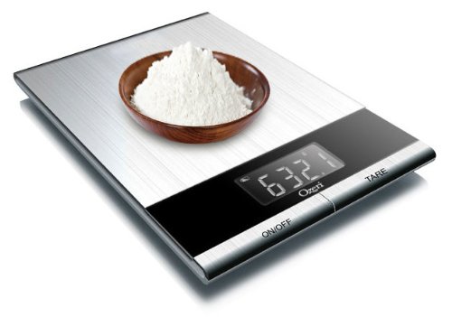 Ozeri Ultra Thin Professional Digital Kitchen Food Scale, in Elegant Stainless Steel