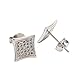 Hypoallergenic Fashion Men Earrings Stud Surgical Steel Post Big Square Ear Stud Earrings for Men Guys Sensitive Ears 9.5mm（Nickle Free）