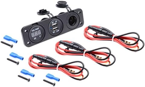 Triple Function Dual USB Charger + Voltmeter + 12V Outlet Socket Panel Jack Marine For Digital Devices Mobile Phone Tablet