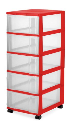 Iris Ohyama Europe Storage 5 Wheels Tower Unit Five Drawer