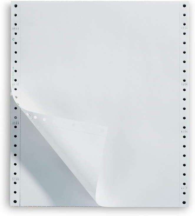 Staples Computer Paper, 9 1/2" x 11", Perforated, Blank White, 15lb
