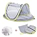 MASCARRY Baby Beach Tent, with A Brim Sun Protection Hat, Portable Baby Travel Tent UPF 50+ Infant Sun Shelters Pop Up Folding Outdoor Bed Baby Shade with Mosquito Net with 2 Pegs