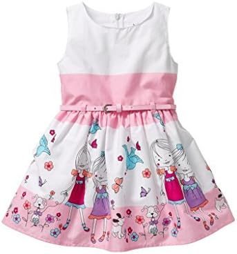 Little Girls Floral Print Butterfly Sleeveless Skirt Dresses 1-7 Years