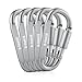 D-FantiX Aluminum Carabiner Clip, D-Ring Locking Carabiner Keychain Hook Silver Pack of 5