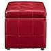 Modway Volt Tufted Faux Leather Square Storage Ottoman Cube In Red