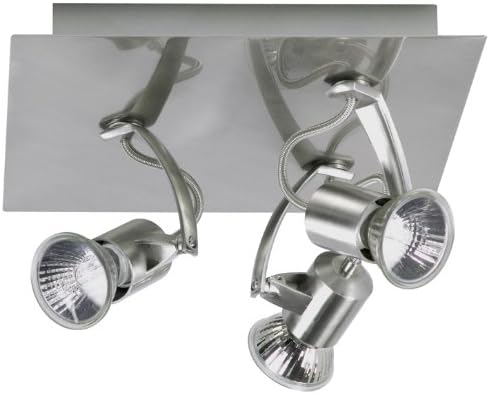 Ranex Degas BYR2606017 Surface Mounted Brushed Steel Trio Plate Spotlight, 230 x 230 x 130mm, G9/40W Bulbs Included