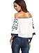 Milumia Women's Casual Print Off Shoulder Flare Sleeve Top Loose Blouse