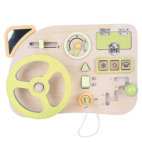 STAY GENT Montessori Toys Wooden Busy Board Steering Wheel Toy for Toddlers, Wooden Sensory Toys