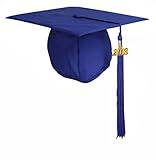 GraduationMall Unisex Adult Matte Graduation Cap with Tassel 2018 Royal Blue