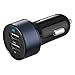 Dual Port USB Car Charger, Fosmon High Speed (2.4A + 1.0A) USB Car Charger for Apple iPhone SE/6S/6 Plus, Galaxy S7/S7 Edge/S6/S5, Note 5, Moto G/X/V, HTC 10/Desire 530/630/8025, LG G5/G4 (Black/Silver)